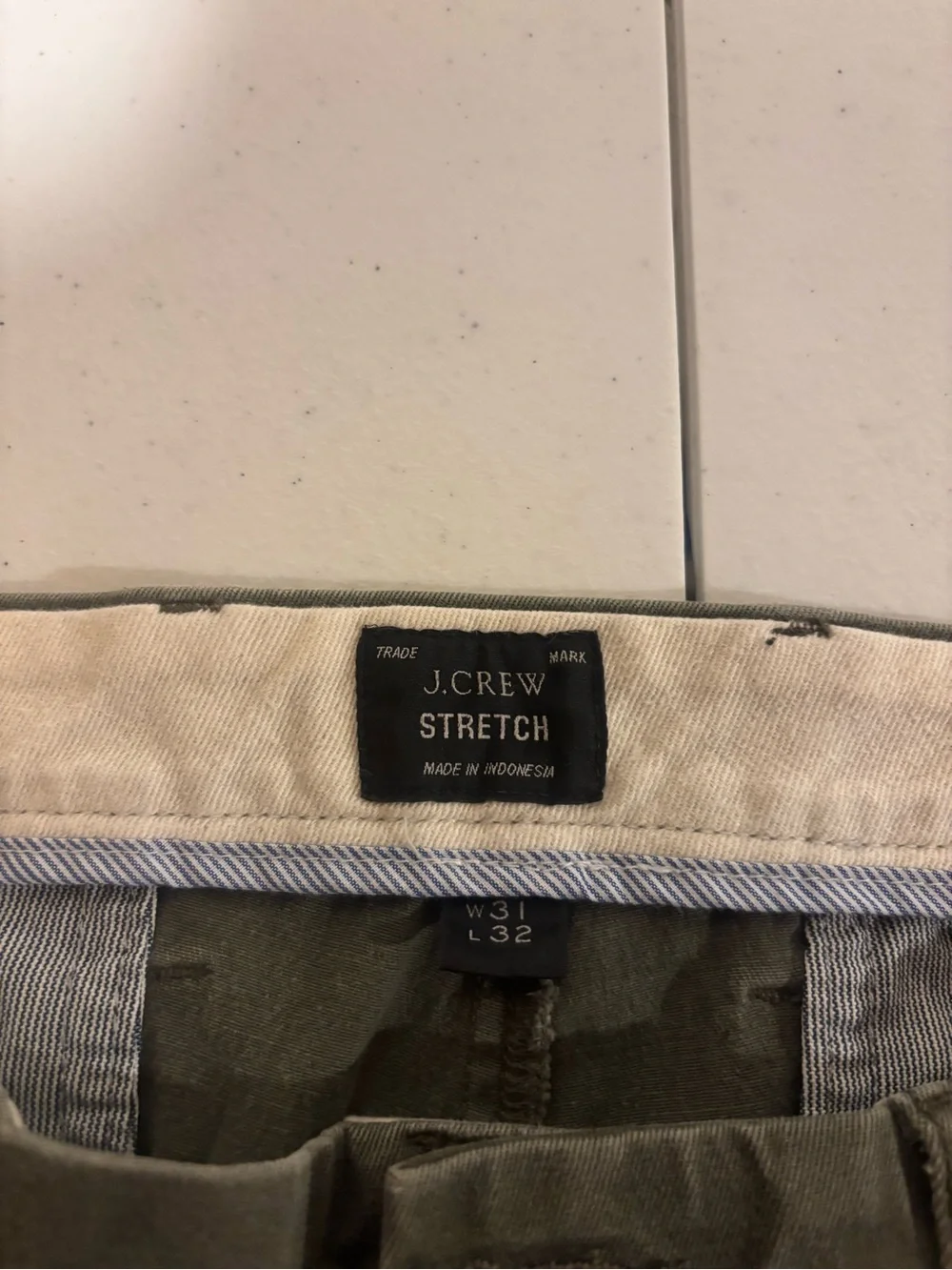 J Crew 484 Slim Men’s Size 31x32 Olive Green Chino Casual Pants